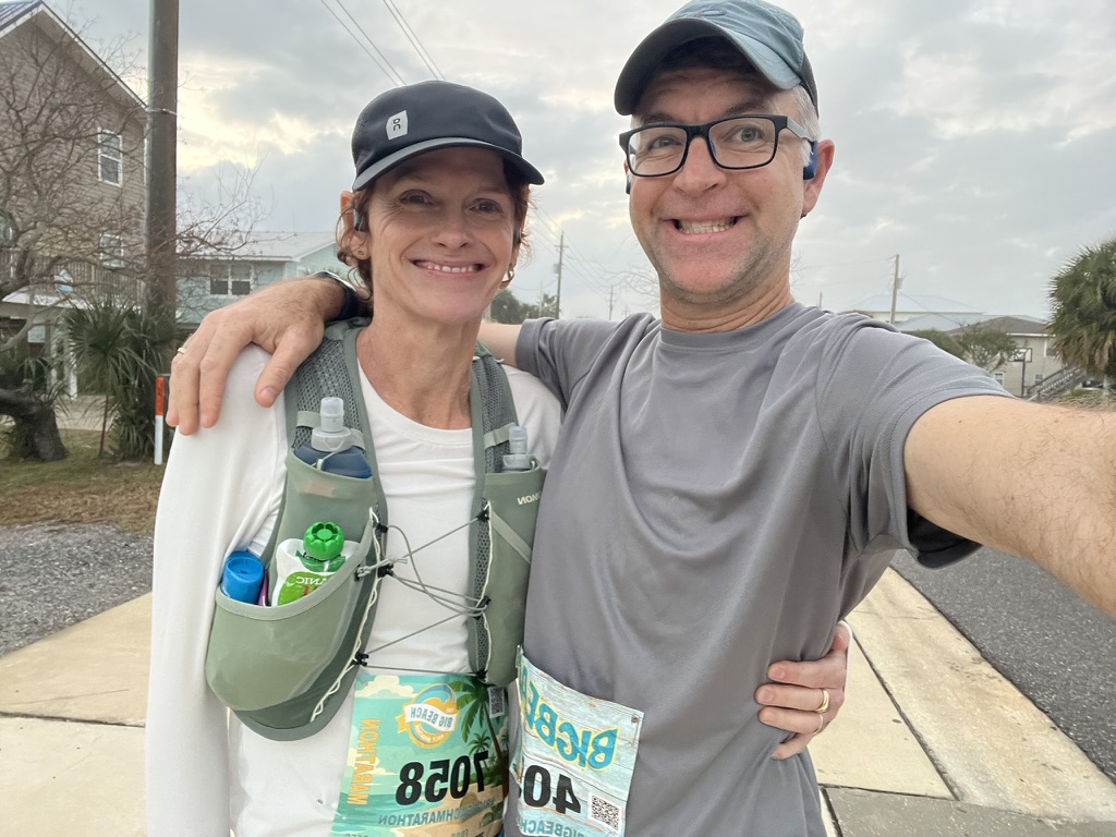 Frank and his wife together on race day